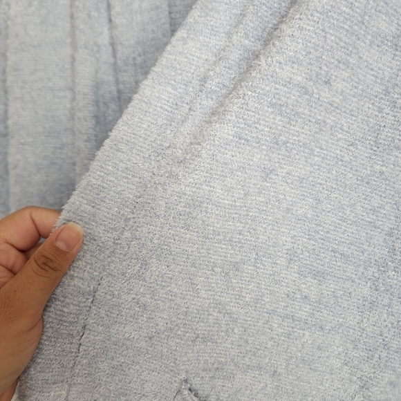 Barefoot Dreams Cozychic Lite Longline Open Front Cardigan Baby Blue Gray Lounge - Picture 5 of 9